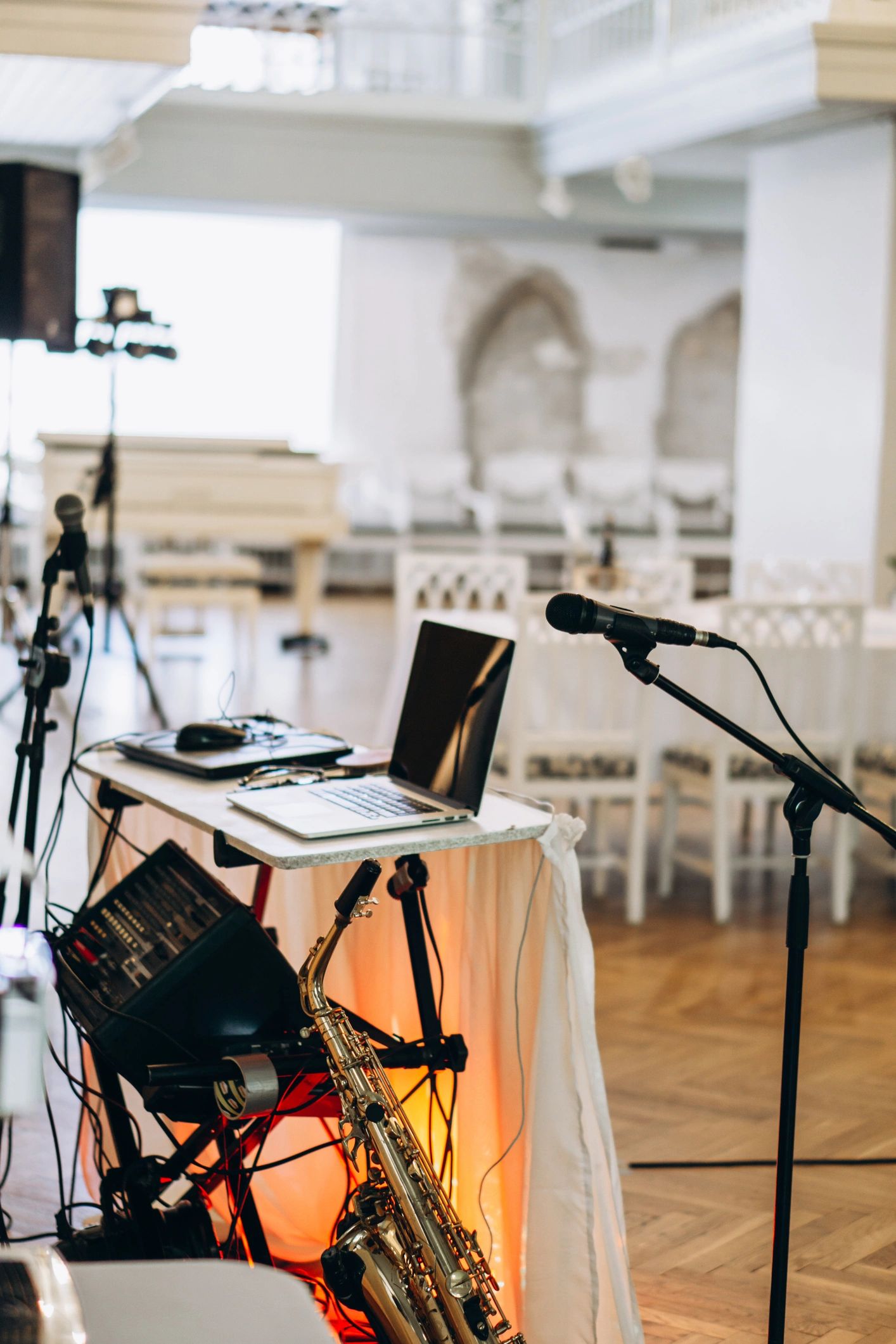 Bride and groom dancing at wedding DJ event